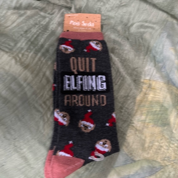 Other - Quit Elfing Around Men’s Socks NWT
